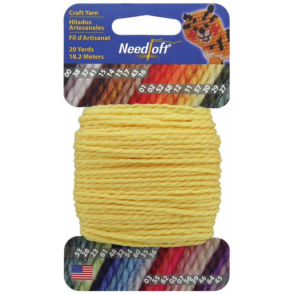Needloft Craft, Nylon Yarn, 20 Yard, Spool, Yellow